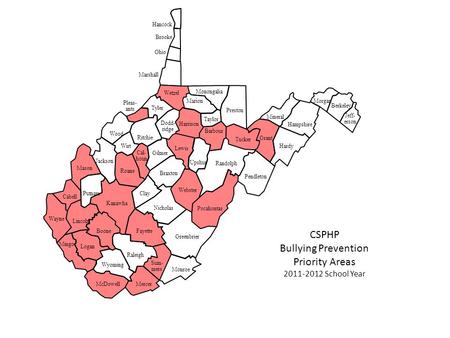 Barbour Berkeley Boone Braxton Brooke Cabell Clay Fayette Gilmer Grant Greenbrier Hampshire Hancock Hardy Harrison Jackson Kanawha Lewis Lincoln Logan.