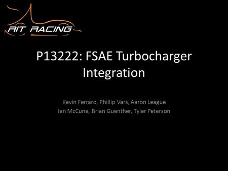 P13222: FSAE Turbocharger Integration