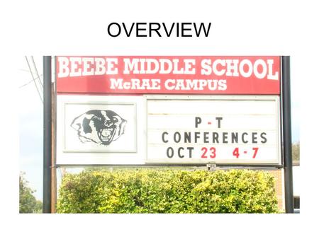 OVERVIEW. Beebe Middle School School Year 2008-2009 “America” Teams Achieving for Success.