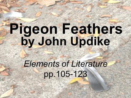 Pigeon Feathers by John Updike Elements of Literature pp.105-123.