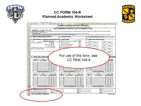 Planned Academic Worksheet