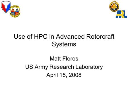 Use of HPC in Advanced Rotorcraft Systems