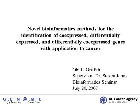 Novel bioinformatics methods for the identification of coexpressed, differentially expressed, and differentially coexpressed genes with application to.