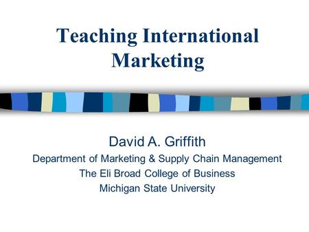 Teaching International Marketing