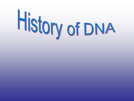 History of DNA.