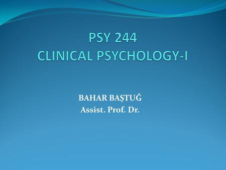 BAHAR BAŞTUĞ Assist. Prof. Dr.. Consultative, Teaching and Administrative Roles.