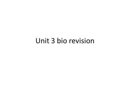 Unit 3 bio revision. Movement of molecules in and out of cells What is diffusion, osmosis and active transport? What are the similarities and differences.