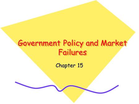 Government Policy and Market Failures