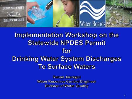 1. What is an NPDES Permit? An NPDES permit is an authorization to discharge There is no right to a permit and it can be revoked 5-year lifecycle Report.