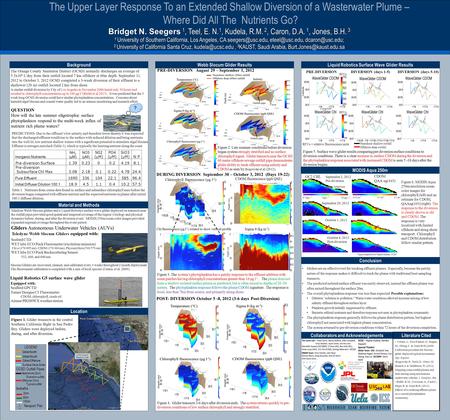 TEMPLATE DESIGN © 2008 www.PosterPresentations.com The Upper Layer Response To an Extended Shallow Diversion of a Wasterwater Plume – Where Did All The.