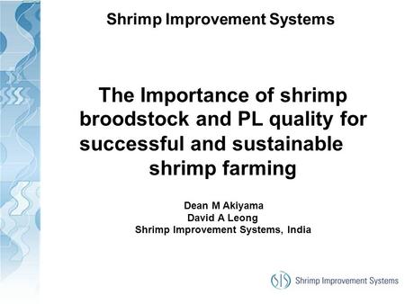 The Importance of shrimp