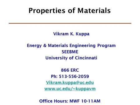 Properties of Materials