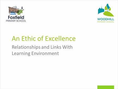 An Ethic of Excellence Relationships and Links With Learning Environment.