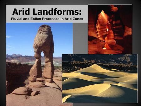 Arid Landforms: Fluvial and Eolian Processes in Arid Zones