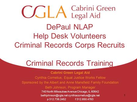 Cabrini Green Legal Aid