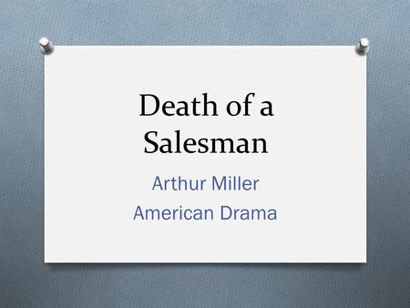 Arthur Miller American Drama