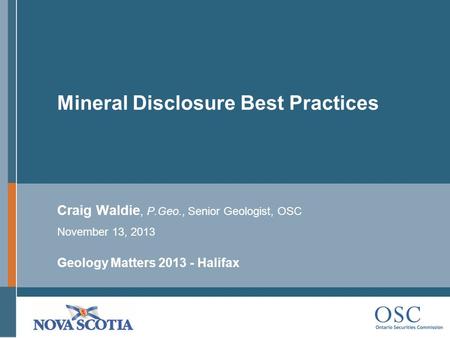 Mineral Disclosure Best Practices