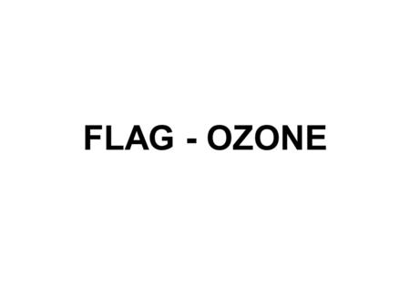 FLAG - OZONE. FLAG Ozone Subgroup Bob Musselman, Subgroup Leader – FS-R Miguel Flores – NPS Tonnie Maniero – NPS Rich Fisher – FS-WO Suraj Ahuja – FS-R5.