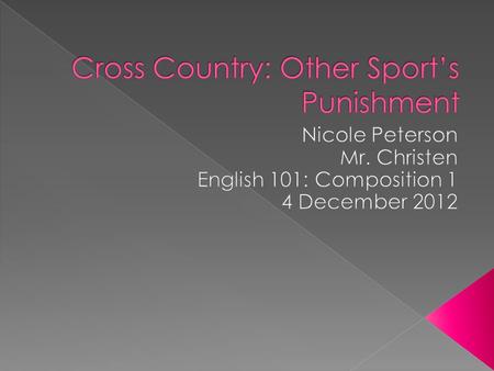 Cross country has both mental and physical benefits if your heart is in it. People who do not run do not realize how hard cross country practices and.