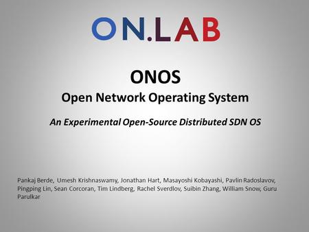 ONOS Open Network Operating System