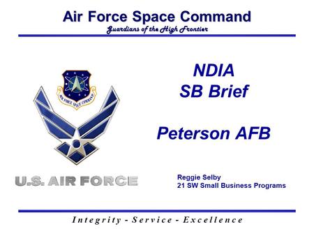 NDIA SB Brief Peterson AFB