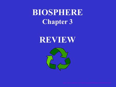 BIOSPHERE Chapter 3 REVIEW