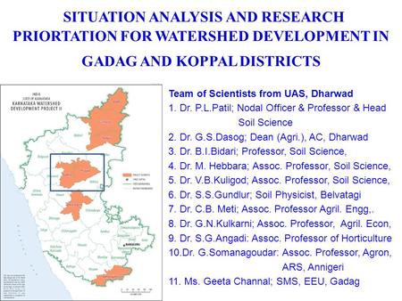 Team of Scientists from UAS, Dharwad