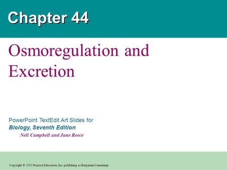 Osmoregulation and Excretion