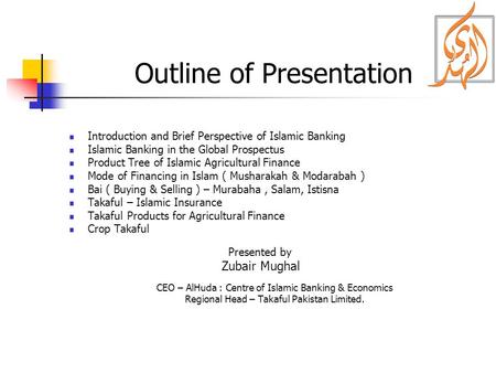 Outline of Presentation