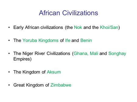 African Civilizations