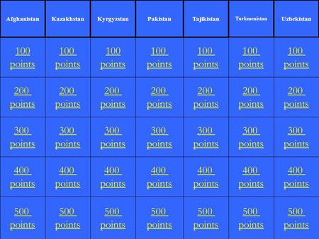 200 points 100 points 300 points 400 points 500 points 100 points 200 points 300 points 400 points 500 points 100 points 200 points 300 points 400 points.