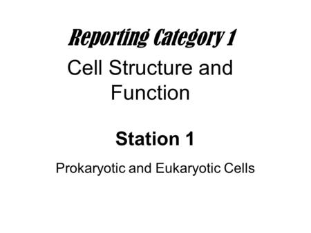 Prokaryotic and Eukaryotic Cells