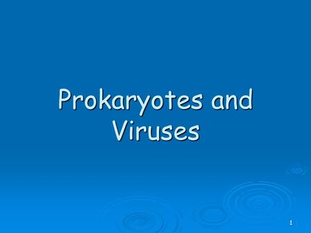 Prokaryotes and Viruses