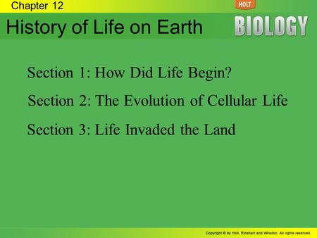 History of Life on Earth