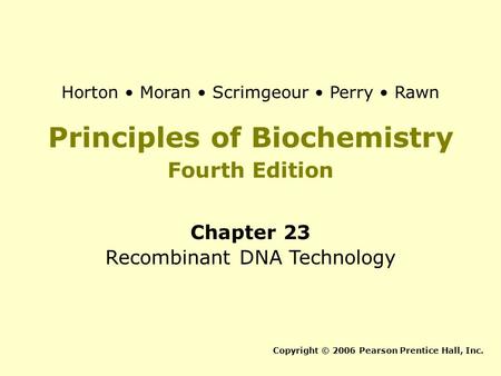 Principles of Biochemistry