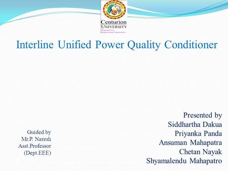 Interline Unified Power Quality Conditioner