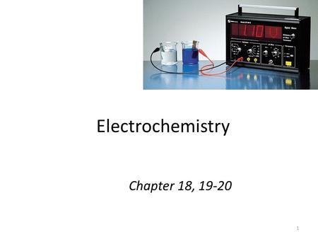 1 Electrochemistry Chapter 18, 19-20. 2 Electrochemical processes are oxidation-reduction reactions in which: the energy released by a spontaneous reaction.