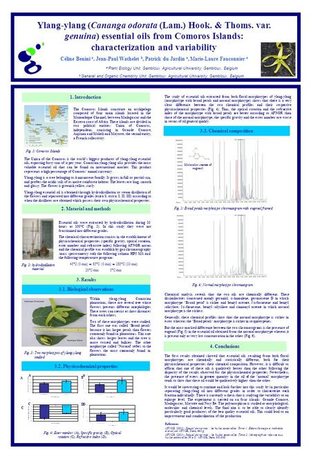 Ylang-ylang (Cananga odorata (Lam.) Hook. & Thoms. var. genuina) essential oils from Comoros Islands: characterization and variability Céline Benini a,