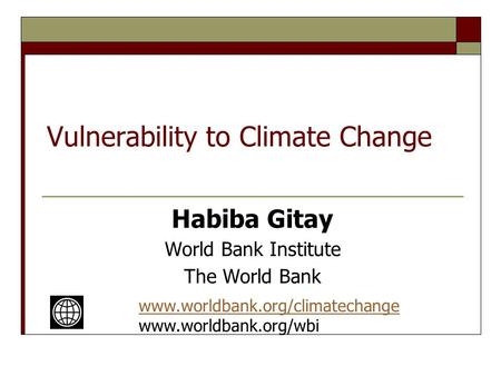 Vulnerability to Climate Change