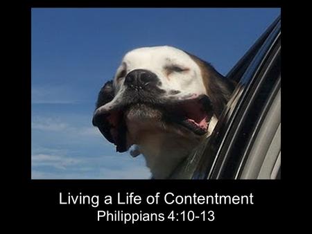 Living a Life of Contentment Philippians 4:10-13.