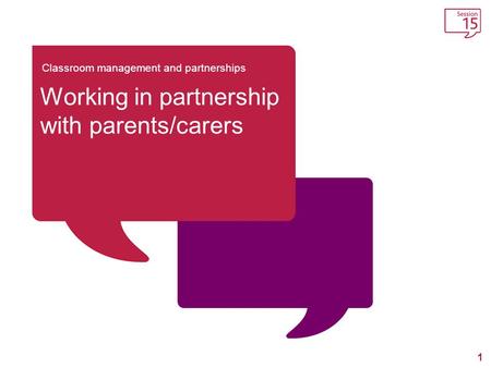 Working in partnership with parents/carers