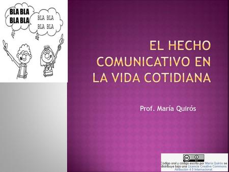 Prof. María Quirós El ser humano en sociedad Tipos de lenguaje.