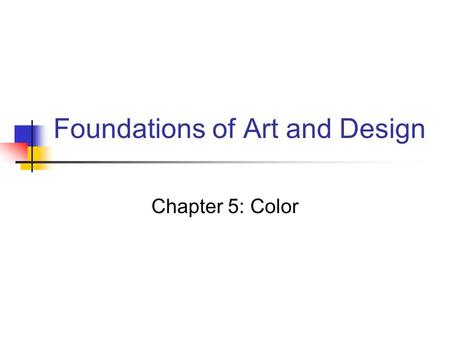 Foundations of Art and Design