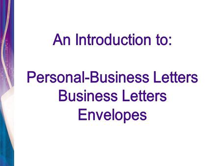 Personal-Business Letters