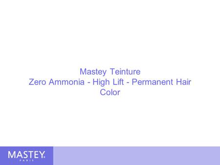 Mastey Teinture Zero Ammonia - High Lift - Permanent Hair Color