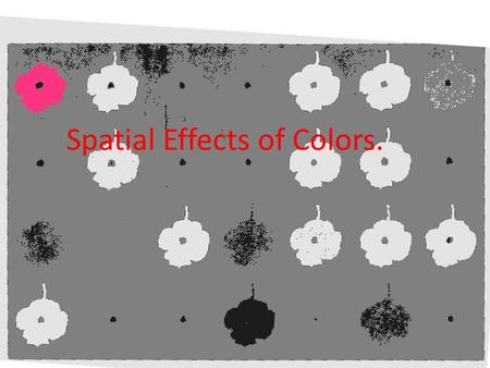 Spatial Effects of Colors.. Donald Sultan, 28 Flowers Does Donald Sultan create an illusion that some flowers are larger and some are smaller? Which colors.