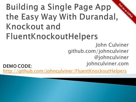 John Culviner johnculviner.com DEMO CODE: