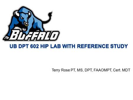 Terry Rose PT, MS, DPT, FAAOMPT, Cert. MDT. Hando, Gill, Walker, Garber, “Short- and long-term clinical outcomes following a standardized protocol of.