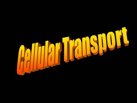 Cellular Transport.