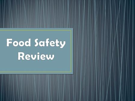 AKA: Foodborne Disease or Food Poisoning Infection or intoxication cause by substances that spoil or infect from food or drinking water to humans. In.